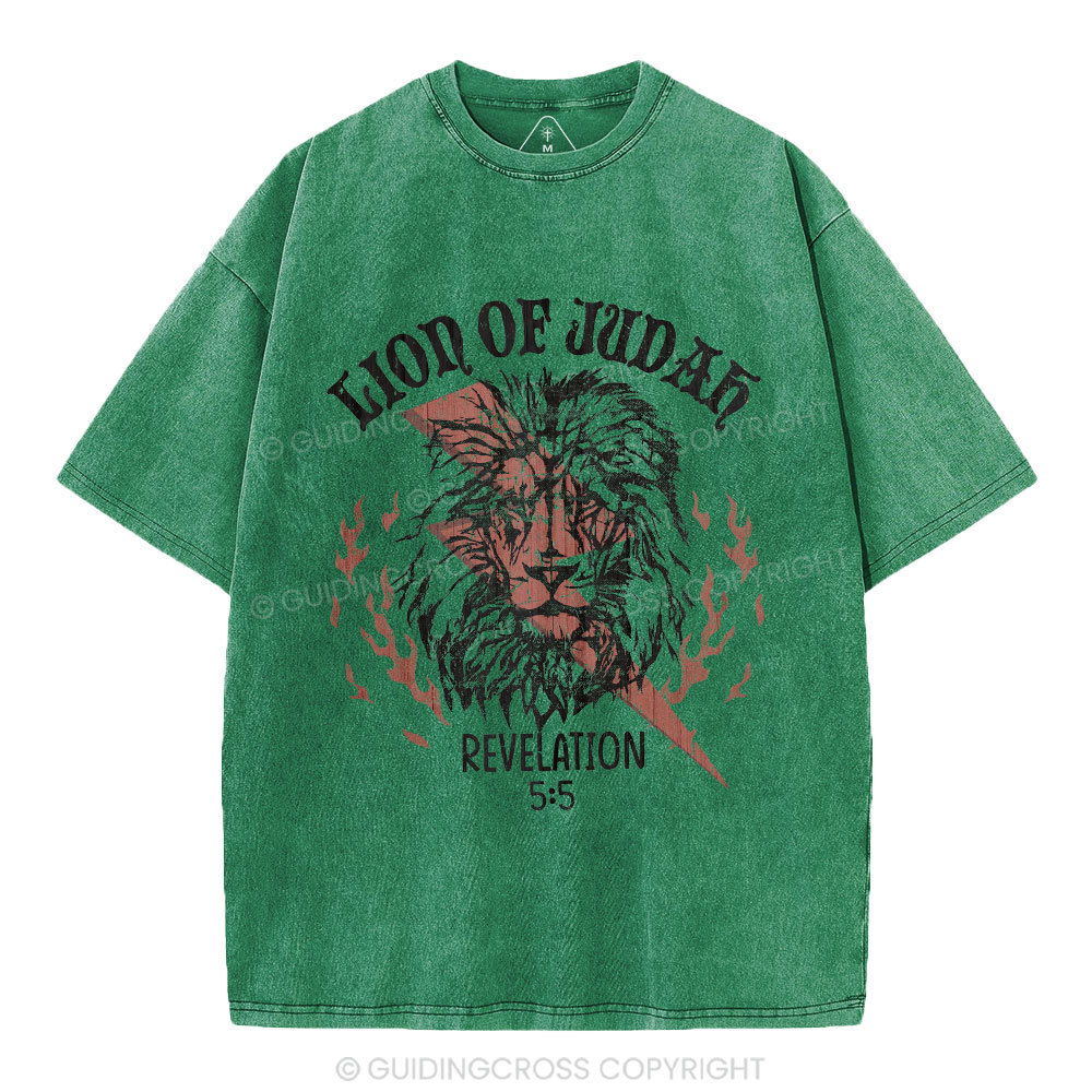 Lion Of Judah Christian Washed T-Shirt