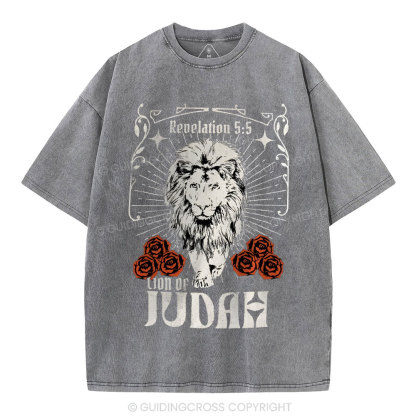 Lion Of Judah Christian Washed T-Shirt