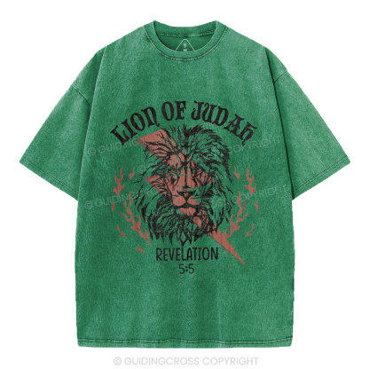 Lion Of Judah Christian Washed T-Shirt