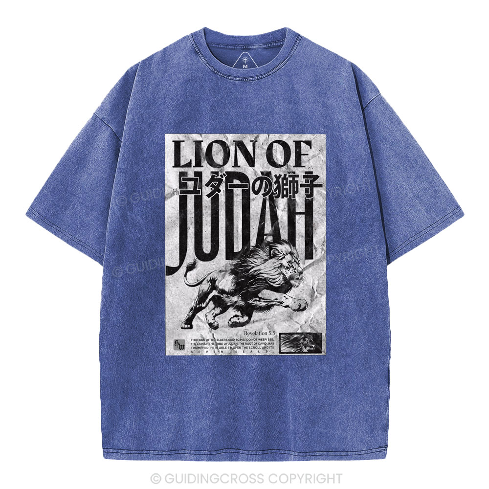 Lion Of Judah Christian Washed T-Shirt