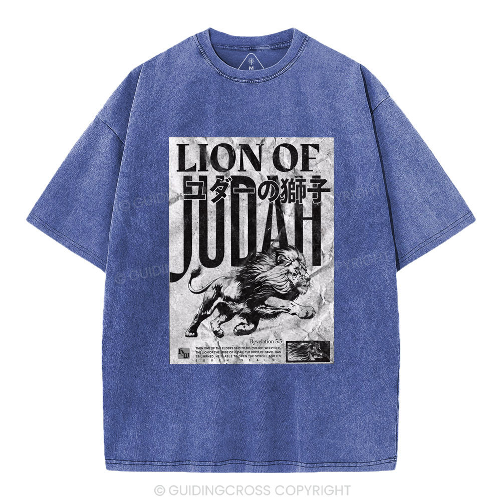 Lion Of Judah Christian Washed T-Shirt