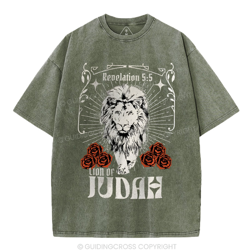 Lion Of Judah Christian Washed T-Shirt