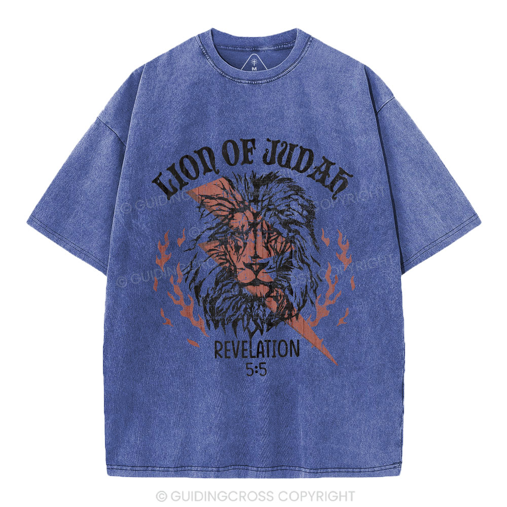 Lion Of Judah Christian Washed T-Shirt