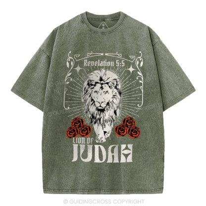 Lion Of Judah Christian Washed T-Shirt