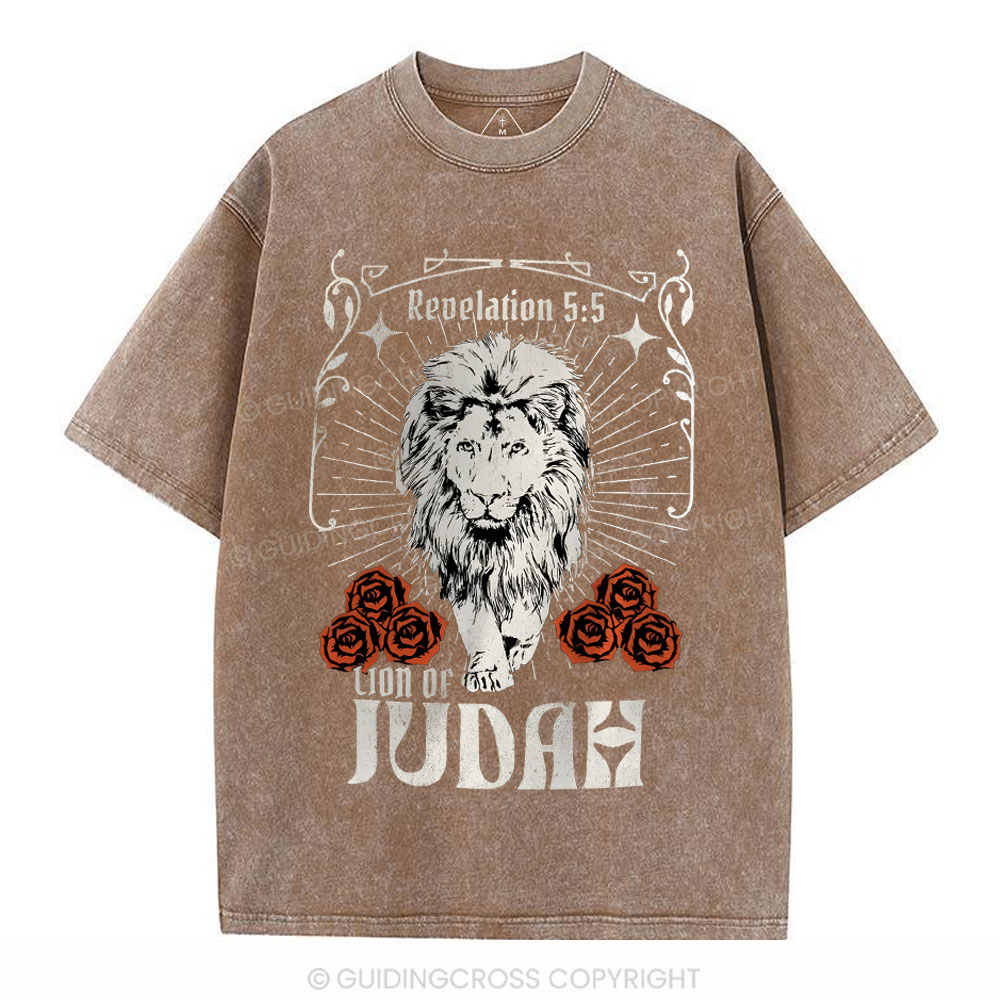 Lion Of Judah Christian Washed T-Shirt