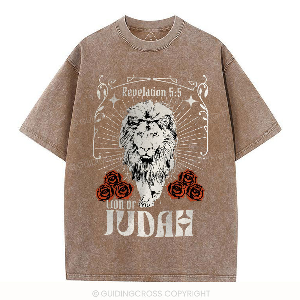 Lion Of Judah Christian Washed T-Shirt