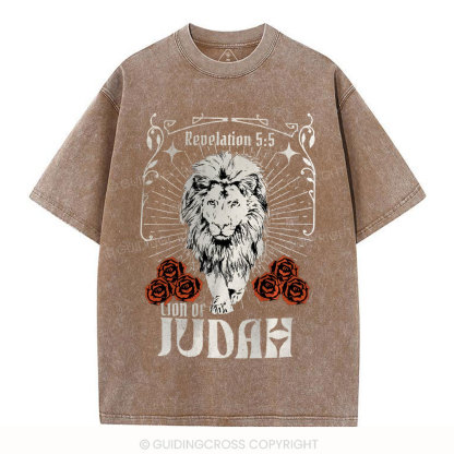 Lion Of Judah Christian Washed T-Shirt