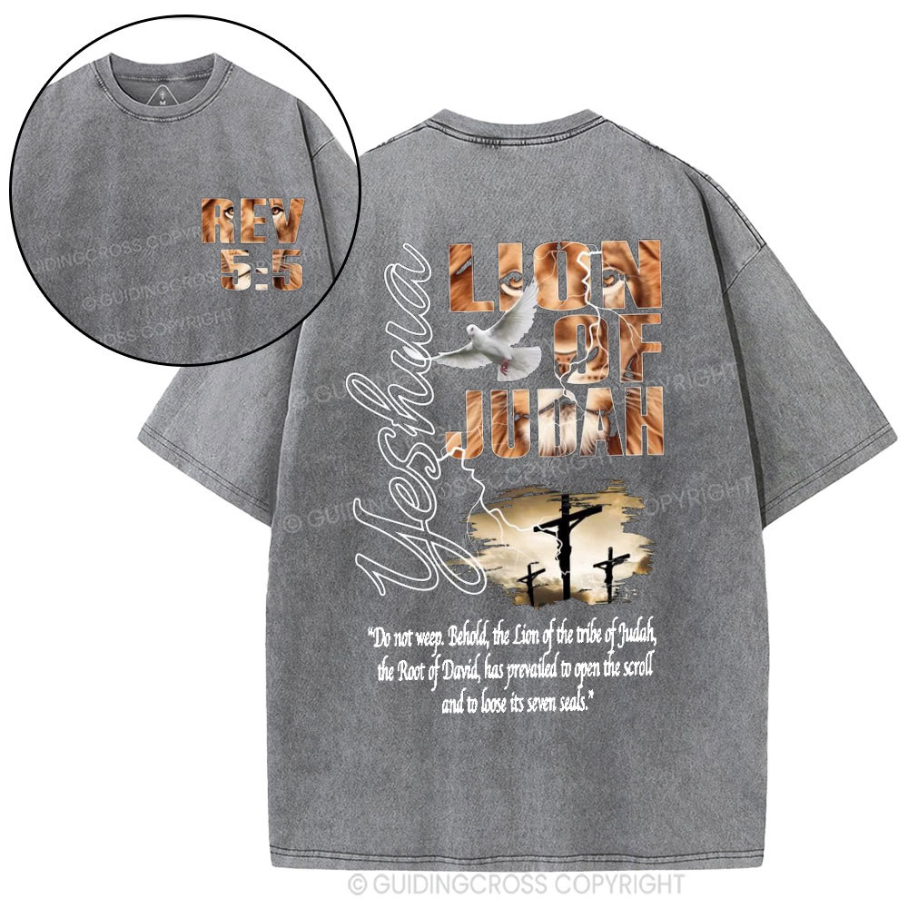 Lion Of Judah Christian Washed T-Shirt