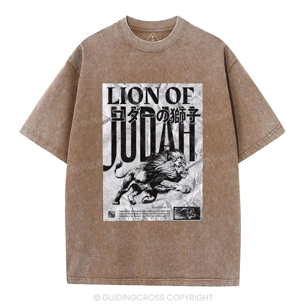 Lion Of Judah Christian Washed T-Shirt