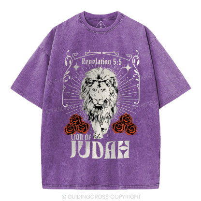 Lion Of Judah Christian Washed T-Shirt