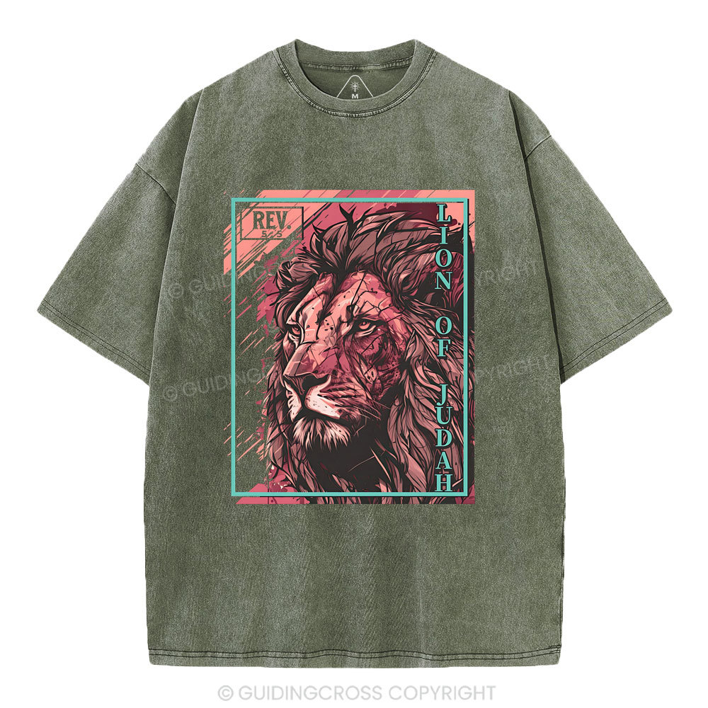Lion Of Judah Christian Washed T-Shirt