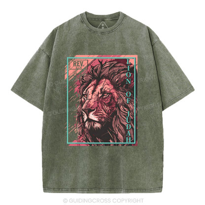 Lion Of Judah Christian Washed T-Shirt