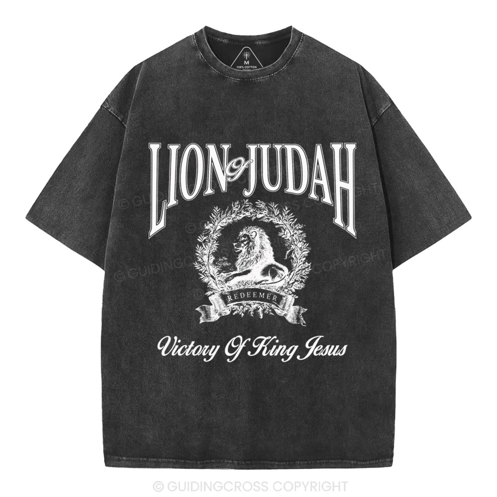 Lion Of Judah Christian Washed T-Shirt
