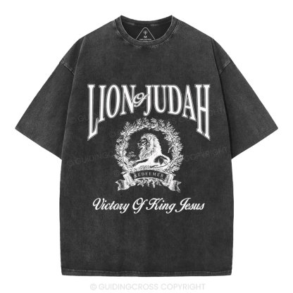 Lion Of Judah Christian Washed T-Shirt