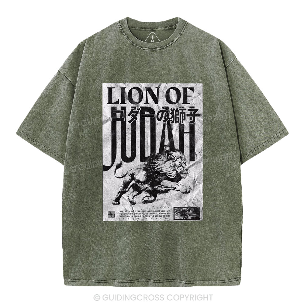 Lion Of Judah Christian Washed T-Shirt
