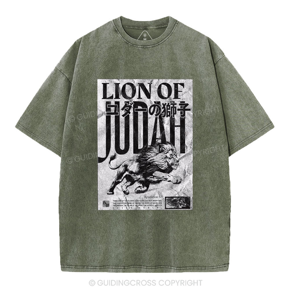Lion Of Judah Christian Washed T-Shirt