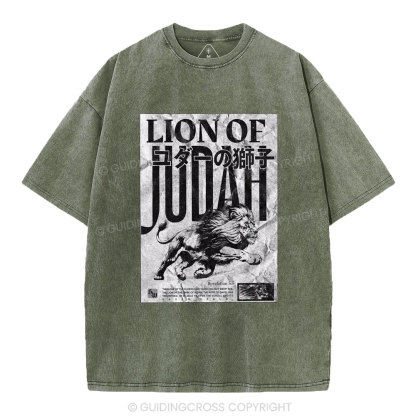 Lion Of Judah Christian Washed T-Shirt
