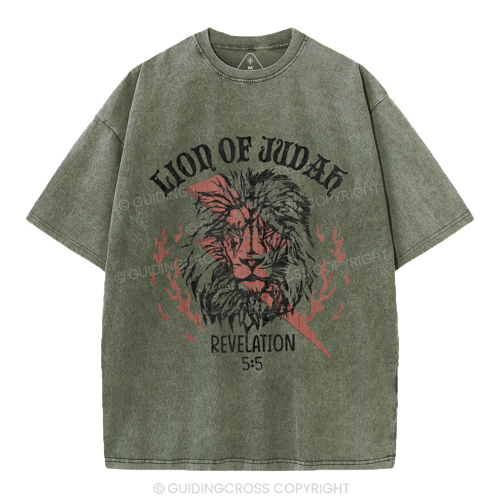 Lion Of Judah Christian Washed T-Shirt