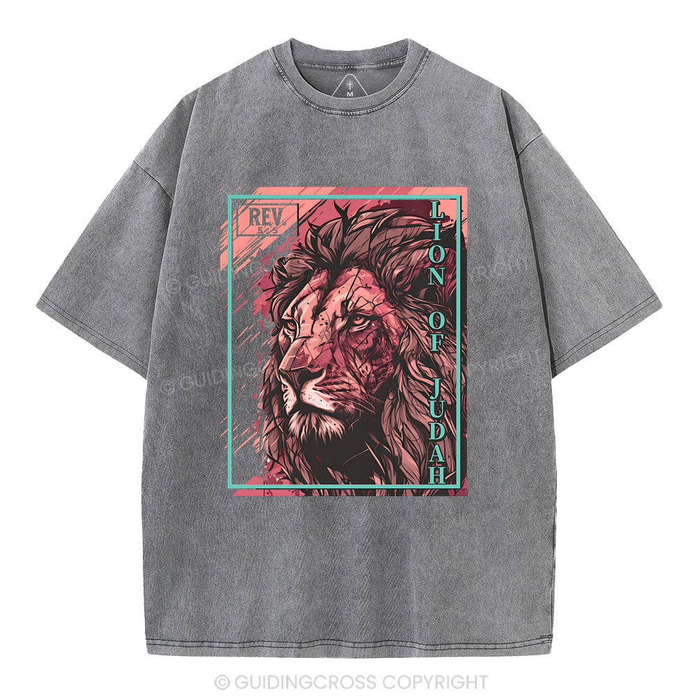 Lion Of Judah Christian Washed T-Shirt