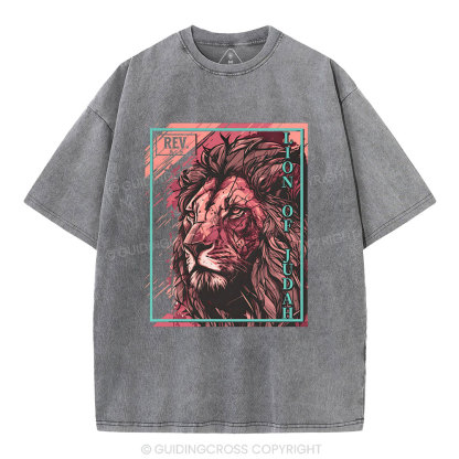 Lion Of Judah Christian Washed T-Shirt