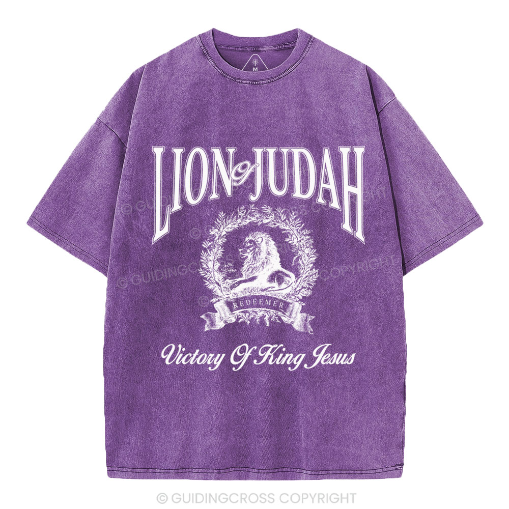 Lion Of Judah Christian Washed T-Shirt