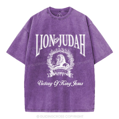 Lion Of Judah Christian Washed T-Shirt