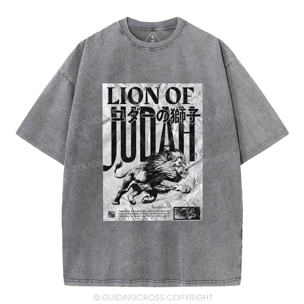 Lion Of Judah Christian Washed T-Shirt