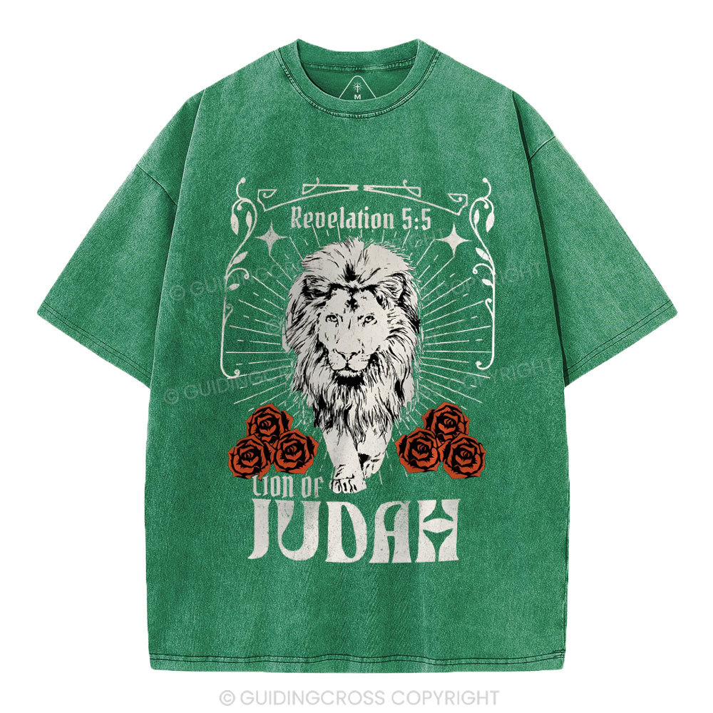 Lion Of Judah Christian Washed T-Shirt