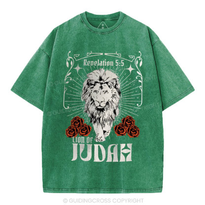 Lion Of Judah Christian Washed T-Shirt
