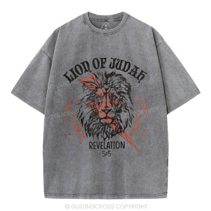 Lion Of Judah Christian Washed T-Shirt
