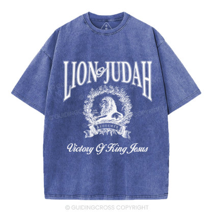 Lion Of Judah Christian Washed T-Shirt