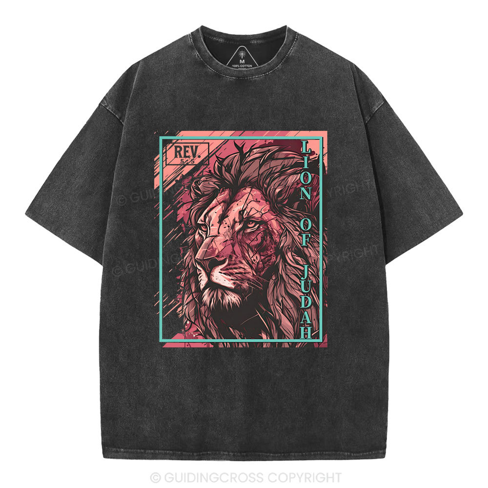 Lion Of Judah Christian Washed T-Shirt