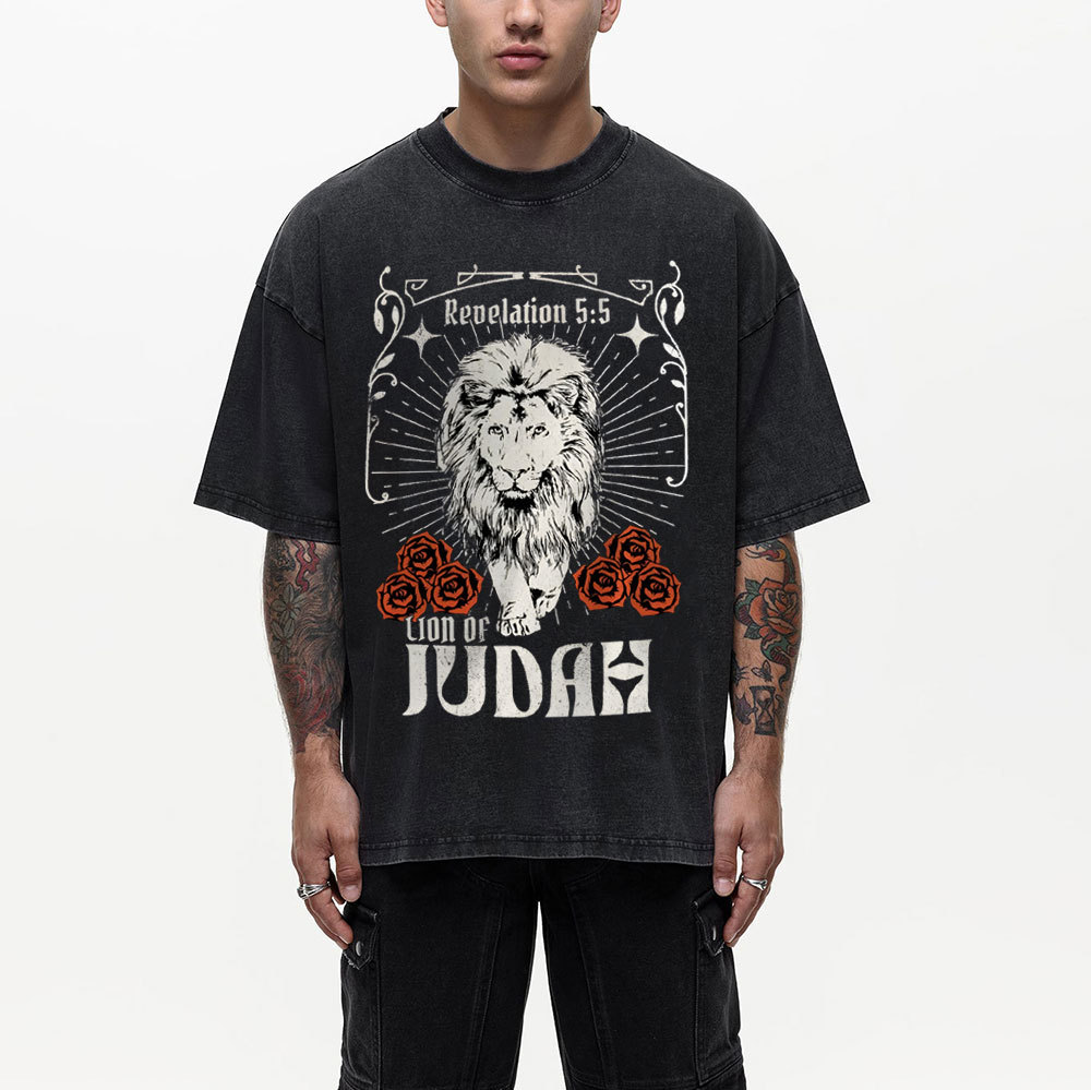 Lion Of Judah Christian Washed T-Shirt