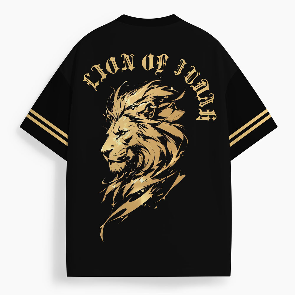 Lion Of Judah Oversized All-Over Print Christian T-Shirt