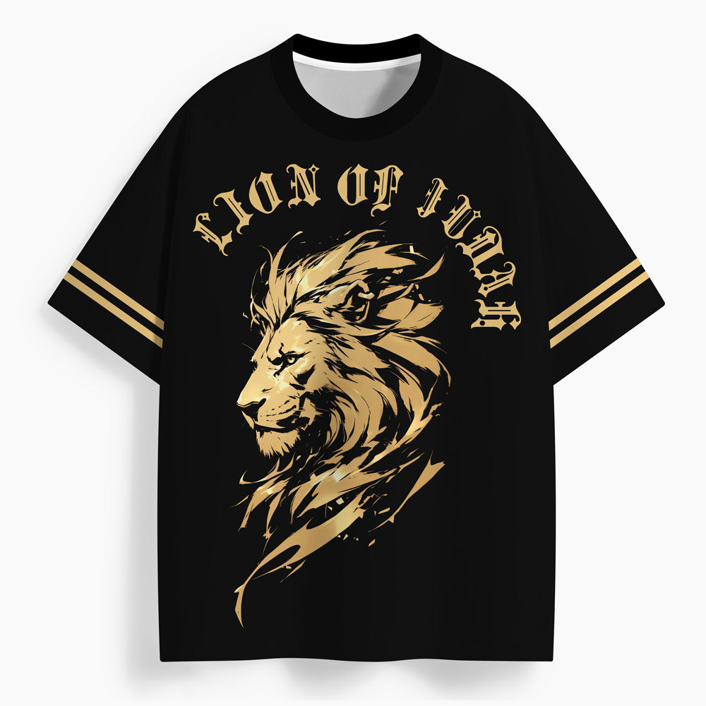 Lion Of Judah Oversized All-Over Print Christian T-Shirt