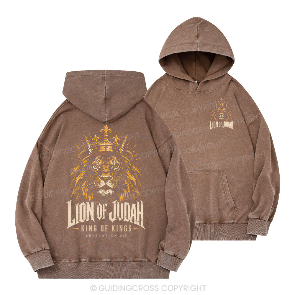 Lion Of Judan King Of Kings Christian Washed Hoodie