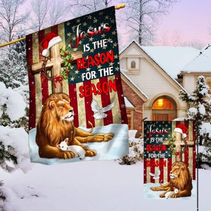 Lion Of Judah Jesus Christ Cross Christmas Christian Flag