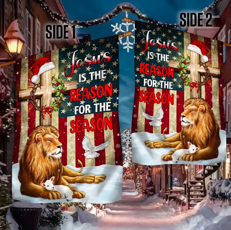 Lion Of Judah Jesus Christ Cross Christmas Christian Flag