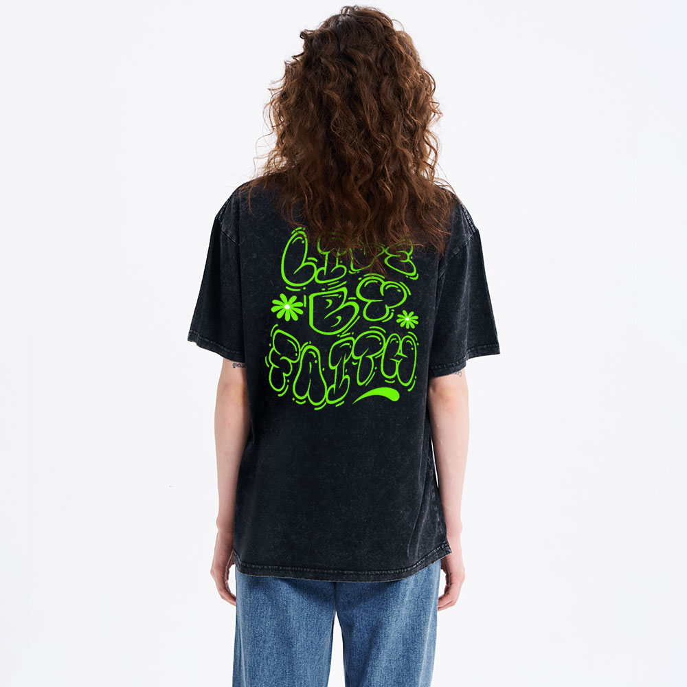 Live By Faith Christian Washed T-Shirt