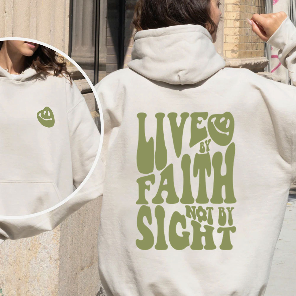 Live By Faith Not By Sight Christian Fleece Hoodie Set