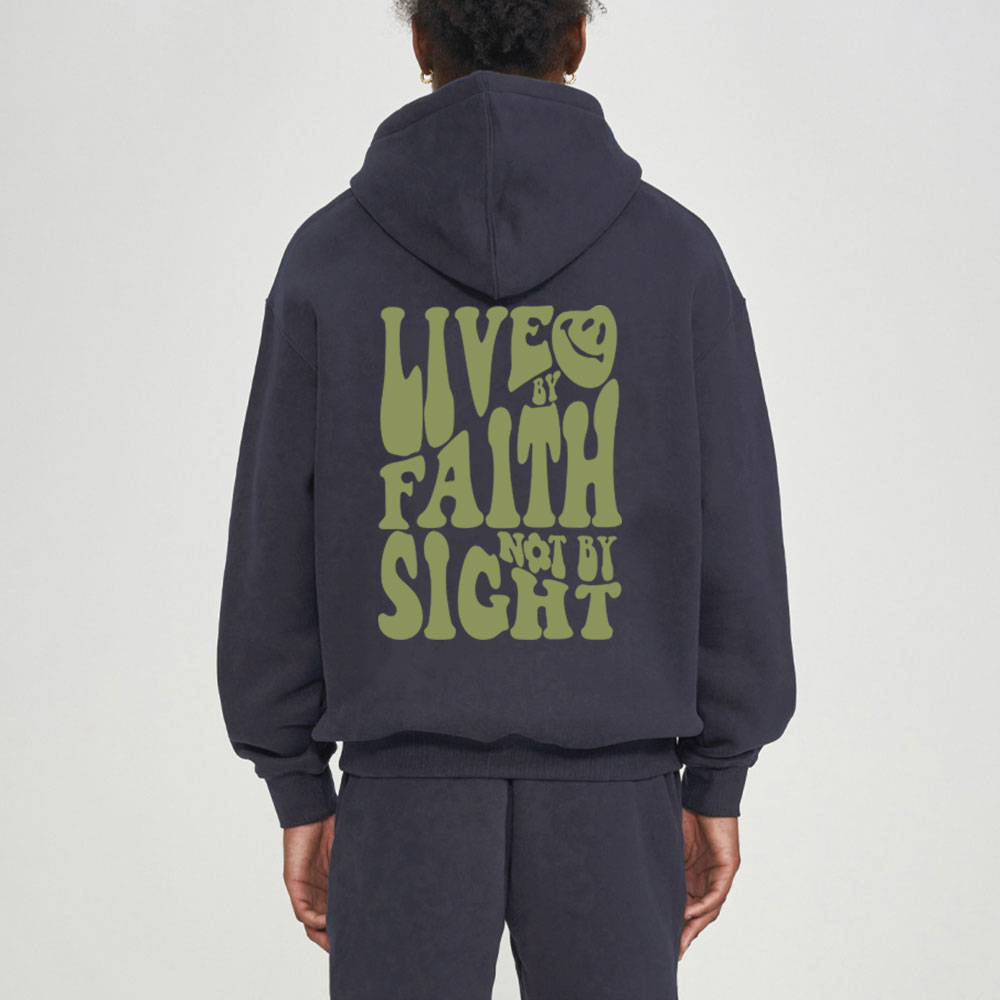 Live By Faith Not By Sight Christian Fleece Hoodie Set