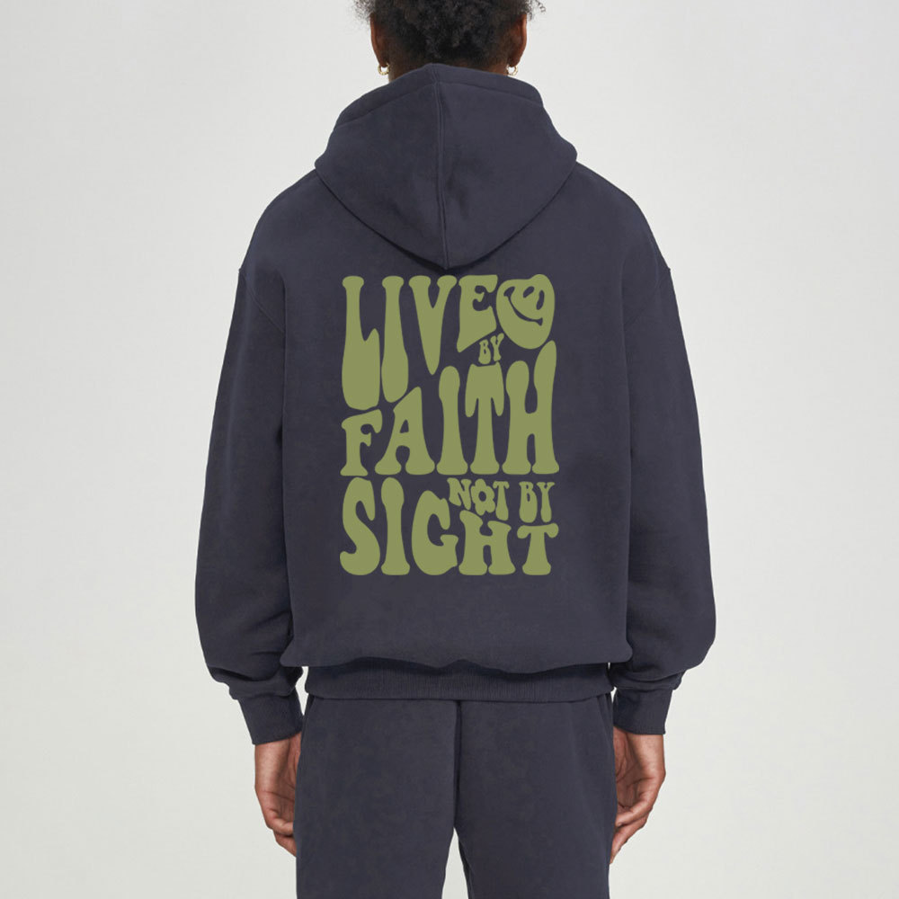 Live By Faith Not By Sight Christian Fleece Hoodie Set