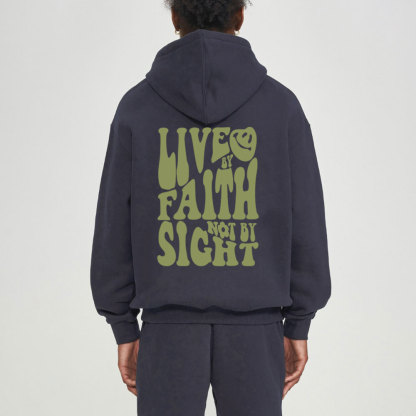 Live By Faith Not By Sight Christian Fleece Hoodie Set