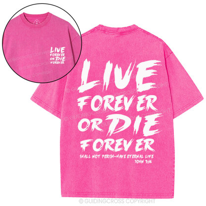 Live Forever Or Die Forever Christian Washed T-Shirt