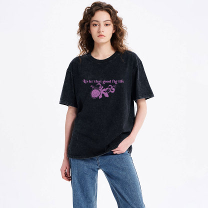 Livin' That Good Fig Life Christian Washed T-Shirt
