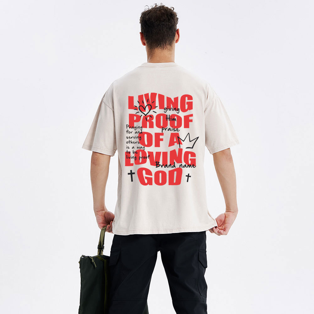 Living Proof OF A Loving God Christian Washed T-Shirt