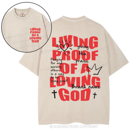 Living Proof OF A Loving God Christian Washed T-Shirt