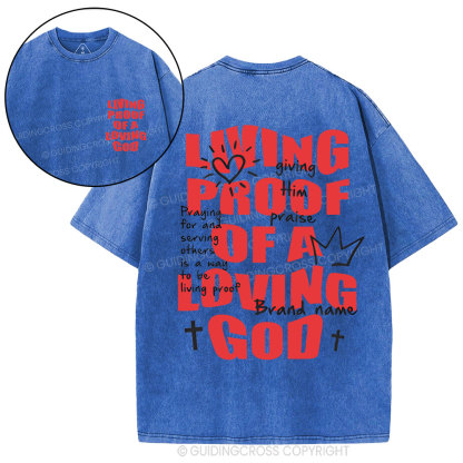 Living Proof OF A Loving God Christian Washed T-Shirt