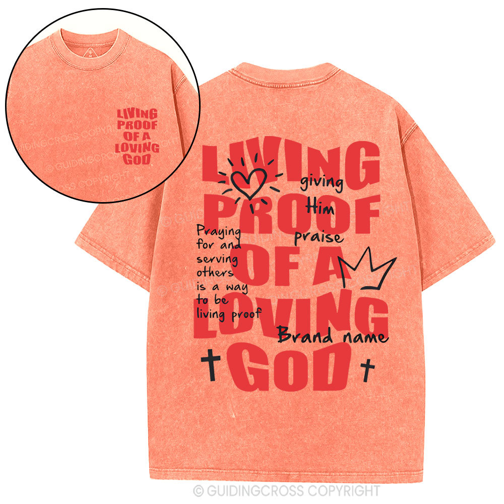 Living Proof OF A Loving God Christian Washed T-Shirt