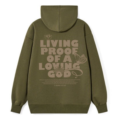 Living Proof Of A  Loving God Christian Classic Hoodie